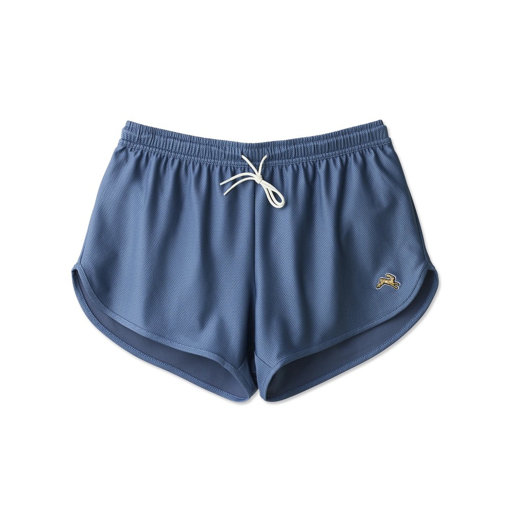 Tracksmith Mens Van Cortlandt Boston Shorts Bering Sea Blue Mesh Running Small